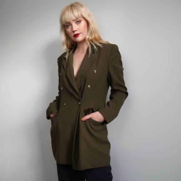 Vintage 90's olive green blazer - Picture 3 of 7
